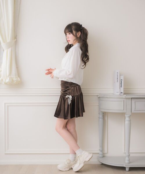 ems excite（エムズエキサイト）の「ネクタイ付レースBL（シャツ/ブラウス・レディース・ライトグレー/ホワイト/ブルー・FREE）」の18枚目の写真