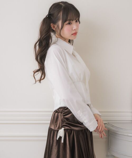 ems excite（エムズエキサイト）の「ネクタイ付レースBL（シャツ/ブラウス・レディース・ライトグレー/ホワイト/ブルー・FREE）」の20枚目の写真