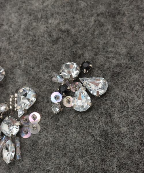 SLOBE IENA（スローブイエナ）の「LE CHAPEAU/レシャポウ SLOBE別注 ビジューベレー（ハンチング/ベレー帽・レディース・グレー・FREE）」の4枚目の写真