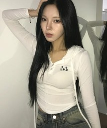 【日本未発売/WEB限定】MUCENT(ムセント)/スナップボタン スリム フィット フード Tシャツ/RUEN SIGNATURE SLIM HOOD T