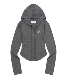 【日本未発売/WEB限定】MUCENT(ムセント)/スナップボタン スリム フィット フード Tシャツ/RUEN SIGNATURE SLIM HOOD T