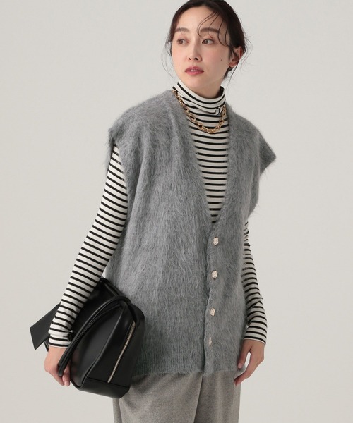 Elura（エルーラ）の「シャギーベスト/606385（ベスト・レディース・グレー/ライトイエロー・FREE）」の3枚目の写真