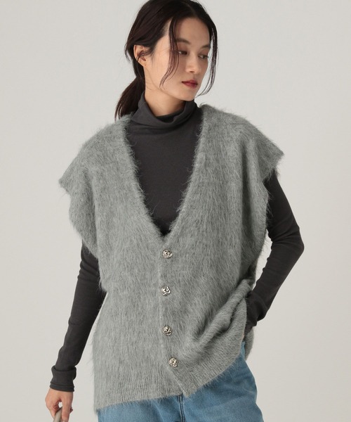 Elura（エルーラ）の「シャギーベスト/606385（ベスト・レディース・グレー/ライトイエロー・FREE）」の7枚目の写真