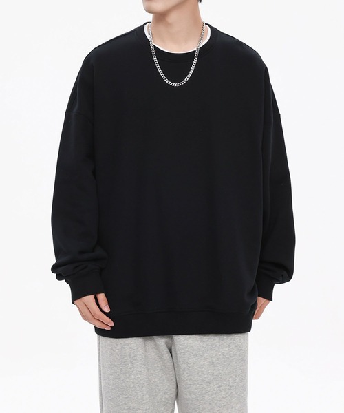 aimoha（アイモハ）の「ドロップショルダークルースウェット(裏毛)/Drop shoulder crew sweatshirt (AW)（スウェット・メンズ・ブラウン/ブラック/グリーン/ライトグレー/ベージュ・LARGE/X-LARGE/MEDIUM）」の7枚目の写真