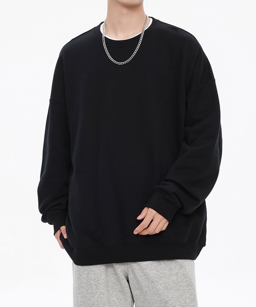 aimoha（アイモハ）の「ドロップショルダークルースウェット(裏毛)/Drop shoulder crew sweatshirt (AW)（スウェット・メンズ・ブラウン/ブラック/グリーン/ライトグレー/ベージュ・LARGE/X-LARGE/MEDIUM）」の8枚目の写真