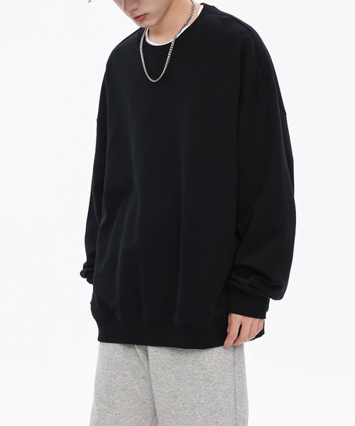 aimoha（アイモハ）の「ドロップショルダークルースウェット(裏毛)/Drop shoulder crew sweatshirt (AW)（スウェット・メンズ・ブラウン/ブラック/グリーン/ライトグレー/ベージュ・LARGE/X-LARGE/MEDIUM）」の10枚目の写真