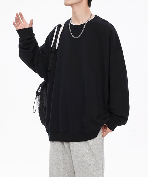 aimoha（アイモハ）の「ドロップショルダークルースウェット(裏毛)/Drop shoulder crew sweatshirt (AW)（スウェット・メンズ・ブラウン/ブラック/グリーン/ライトグレー/ベージュ・LARGE/X-LARGE/MEDIUM）」の12枚目の写真