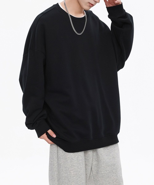 aimoha（アイモハ）の「ドロップショルダークルースウェット(裏毛)/Drop shoulder crew sweatshirt (AW)（スウェット・メンズ・ブラウン/ブラック/グリーン/ライトグレー/ベージュ・LARGE/X-LARGE/MEDIUM）」の13枚目の写真