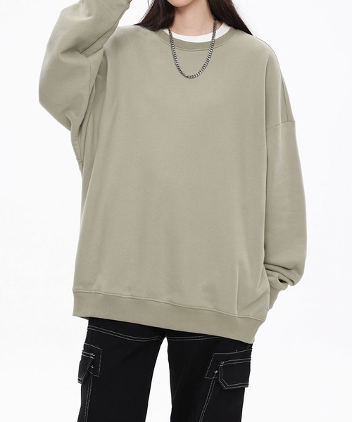 aimoha（アイモハ）の「ドロップショルダークルースウェット(裏毛)/Drop shoulder crew sweatshirt (AW)（スウェット・メンズ・ブラウン/ブラック/グリーン/ライトグレー/ベージュ・LARGE/X-LARGE/MEDIUM）」の19枚目の写真