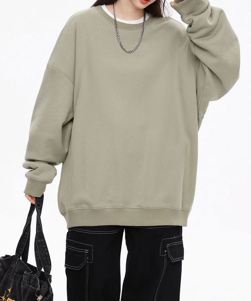 aimoha（アイモハ）の「ドロップショルダークルースウェット(裏毛)/Drop shoulder crew sweatshirt (AW)（スウェット・メンズ・ブラウン/ブラック/グリーン/ライトグレー/ベージュ・LARGE/X-LARGE/MEDIUM）」の20枚目の写真