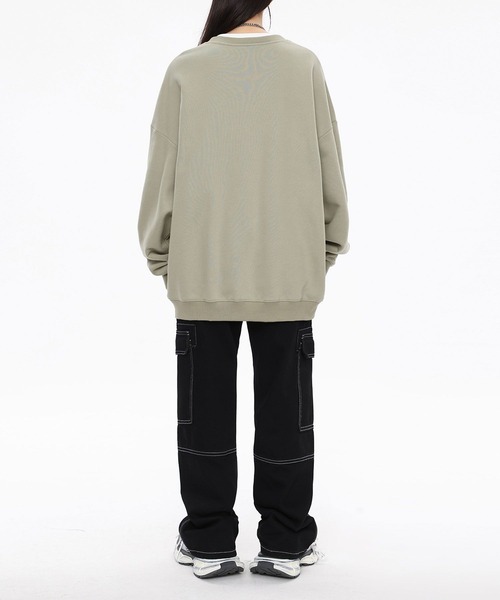 aimoha（アイモハ）の「ドロップショルダークルースウェット(裏毛)/Drop shoulder crew sweatshirt (AW)（スウェット・メンズ・ブラウン/ブラック/グリーン/ライトグレー/ベージュ・LARGE/X-LARGE/MEDIUM）」の21枚目の写真
