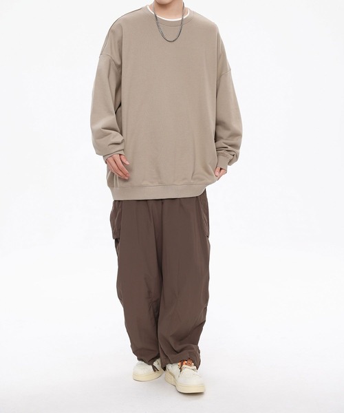 aimoha（アイモハ）の「ドロップショルダークルースウェット(裏毛)/Drop shoulder crew sweatshirt (AW)（スウェット・メンズ・ブラウン/ブラック/グリーン/ライトグレー/ベージュ・LARGE/X-LARGE/MEDIUM）」の22枚目の写真