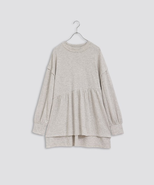 Kelen(ケレン)の「「KELEN / ケレン」接結カットソーギャザートップス(Tシャツ/カットソー・レディース・チャコールグレー/オフホワイト/ライトグレー/ネイビー・S/M)」の2枚目の写真