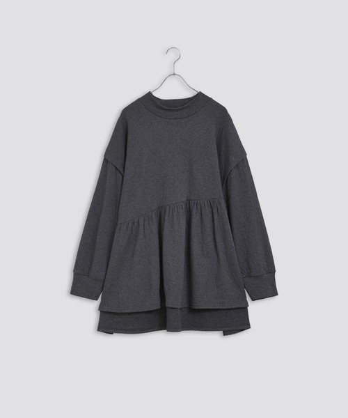 Kelen(ケレン)の「「KELEN / ケレン」接結カットソーギャザートップス(Tシャツ/カットソー・レディース・チャコールグレー/オフホワイト/ライトグレー/ネイビー・S/M)」の3枚目の写真