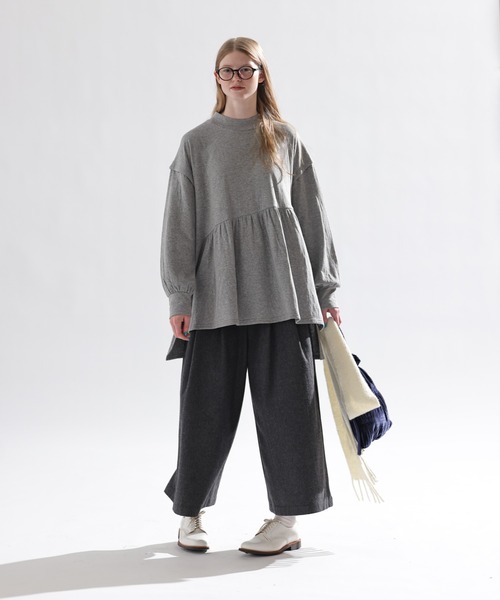 Kelen(ケレン)の「「KELEN / ケレン」接結カットソーギャザートップス(Tシャツ/カットソー・レディース・チャコールグレー/オフホワイト/ライトグレー/ネイビー・S/M)」の13枚目の写真