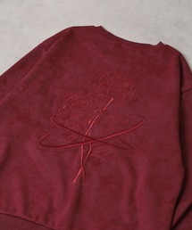 バラ刺繍ポンチトレーナー