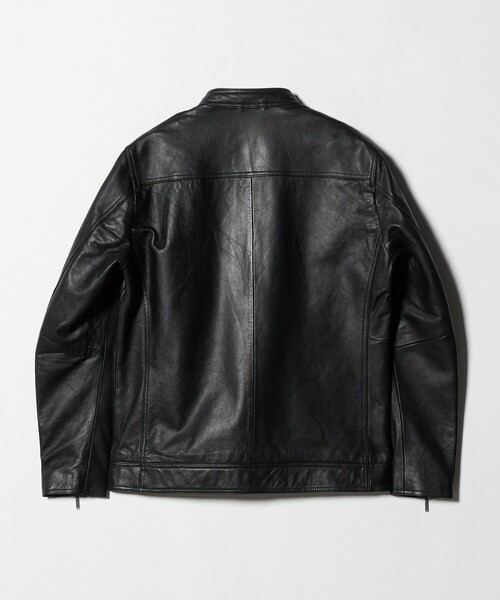 極美品✨ユナイテッドアローズ アデイインザライフラムレザー ノーカラーライダース UNITED ARROWS LTD. OUTLET｜ラムレザー ノーカラーブルゾン <A DAY IN