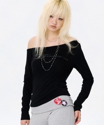 A'GEM/9 × .kom 『runningHIGH/ランニングハイ』 ONE OFF SHOULDER L/S TEE/ワンオフショルダー 長袖Tシャツ