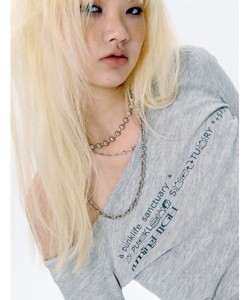runningHIGH(ランニングハイ)の「A'GEM/9 × .kom 『runningHIGH/ランニングハイ』 ONE OFF SHOULDER L/S TEE/ワンオフショルダー 長袖Tシャツ(Tシャツ/カットソー・レディース・ブラック/ホワイト/グレー・FREE)」の18枚目の写真