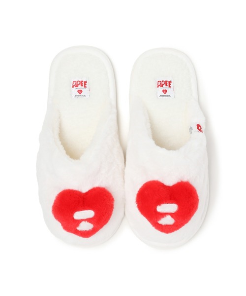 エイプ　スリッパ　A BATHING APE APEE HEART FURRY SLIPPER（ルームシューズ/スリッパ）｜A BATHING APE
