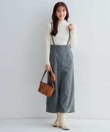 Petitjo（プッチージョ）の「小さいサイズ　へリンボンサロペットワイドパンツ　低身長さん・小柄女性（サロペット/オーバーオール）」