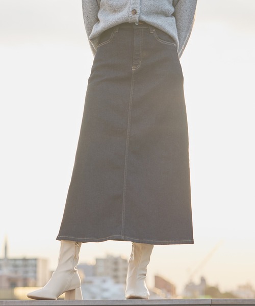 SOMETHING（サムシング）の「SOMETHING BODYFIRE デニムスカート【暖】（デニムスカート・レディース・インディゴブルー/ダークインディゴブルー・SMALL/MEDIUM）」の12枚目の写真