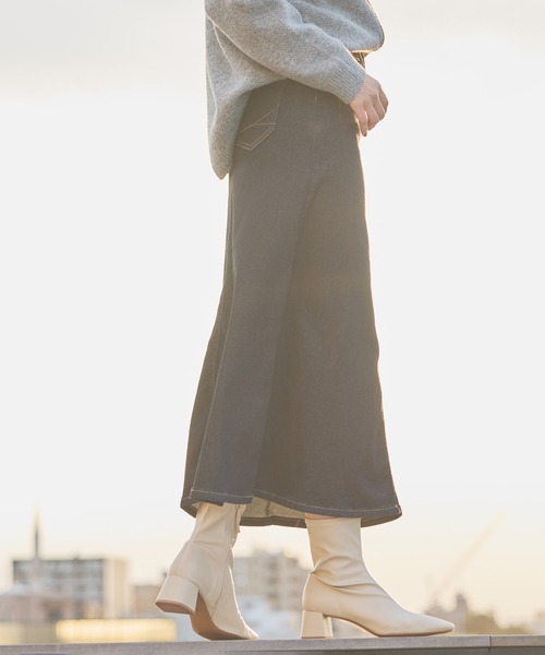 SOMETHING（サムシング）の「SOMETHING BODYFIRE デニムスカート【暖】（デニムスカート・レディース・インディゴブルー/ダークインディゴブルー・SMALL/MEDIUM）」の13枚目の写真