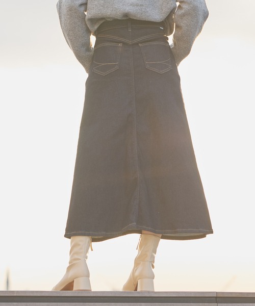 SOMETHING（サムシング）の「SOMETHING BODYFIRE デニムスカート【暖】（デニムスカート・レディース・インディゴブルー/ダークインディゴブルー・SMALL/MEDIUM）」の14枚目の写真