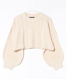 【豊富なカラー展開】5GG クルーネックショート丈ニット(BL)