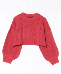 【豊富なカラー展開】5GG クルーネックショート丈ニット(BL)