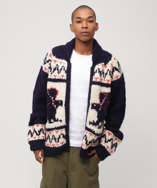 AVIREX（アヴィレックス）の「HAND MADE ALPACA COWICHAN "ICON OF FLYINGS" / ハンドメイド アルパカ カウチンセーター / AVIREX / アヴィレックス（ニット/セーター・メンズ・ネイビー/その他17・L/M/XL/2XL）」の3枚目の写真