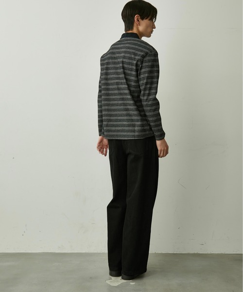 BLANK HOTEL(ブランクホテル)の「Contrast Collar Stripe Long Sleeve Polo / 配色襟ボーダーロングスリーブポロシャツ(ポロシャツ・メンズ・ブラウン/チャコールグレー・L/M/S)」の17枚目の写真