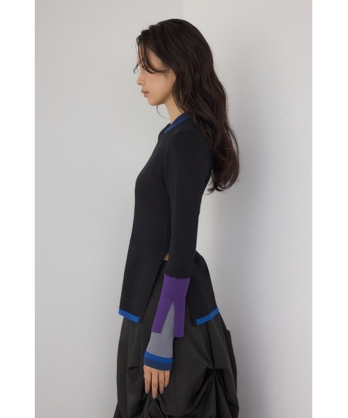 AZUL by moussy（アズールバイマウジー）の「【PLUS】カラーブロッキングリブニット（ニット/セーター・レディース・ブラウン系その他/ブラック系その他/グリーン系その他2・FREE）」の7枚目の写真