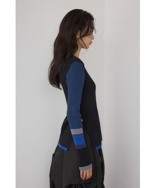 AZUL by moussy（アズールバイマウジー）の「【PLUS】カラーブロッキングリブニット（ニット/セーター・レディース・ブラウン系その他/ブラック系その他/グリーン系その他2・FREE）」の8枚目の写真