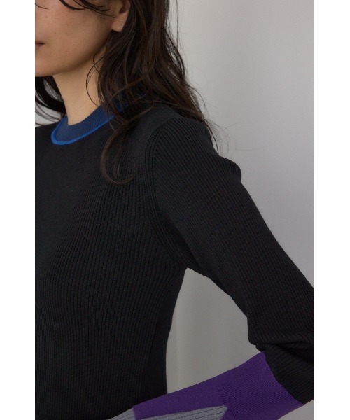 AZUL by moussy（アズールバイマウジー）の「【PLUS】カラーブロッキングリブニット（ニット/セーター・レディース・ブラウン系その他/ブラック系その他/グリーン系その他2・FREE）」の11枚目の写真
