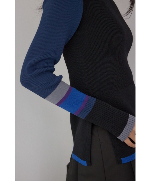 AZUL by moussy（アズールバイマウジー）の「【PLUS】カラーブロッキングリブニット（ニット/セーター・レディース・ブラウン系その他/ブラック系その他/グリーン系その他2・FREE）」の14枚目の写真