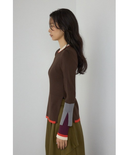 AZUL by moussy（アズールバイマウジー）の「【PLUS】カラーブロッキングリブニット（ニット/セーター・レディース・ブラウン系その他/ブラック系その他/グリーン系その他2・FREE）」の19枚目の写真