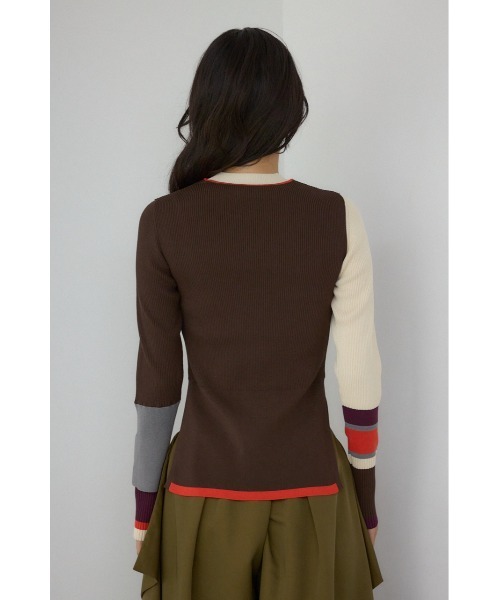 AZUL by moussy（アズールバイマウジー）の「【PLUS】カラーブロッキングリブニット（ニット/セーター・レディース・ブラウン系その他/ブラック系その他/グリーン系その他2・FREE）」の21枚目の写真