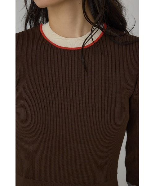 AZUL by moussy（アズールバイマウジー）の「【PLUS】カラーブロッキングリブニット（ニット/セーター・レディース・ブラウン系その他/ブラック系その他/グリーン系その他2・FREE）」の22枚目の写真