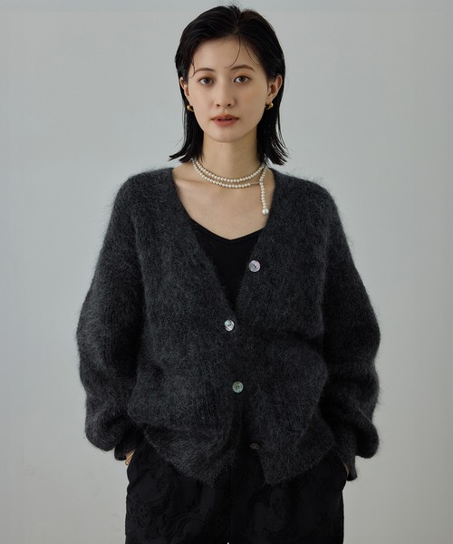 ROPE'（ロペ）の「スーパーキッドモヘヤVネックカーディガン/イージーケア（カーディガン/ボレロ・レディース・チャコールグレー/ピンク系その他2・FREE）」の20枚目の写真