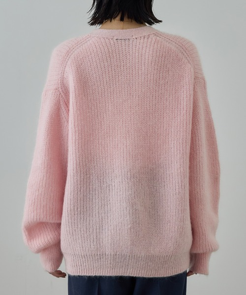 ROPE'（ロペ）の「スーパーキッドモヘヤVネックカーディガン/イージーケア（カーディガン/ボレロ・レディース・チャコールグレー/ピンク系その他2・FREE）」の9枚目の写真