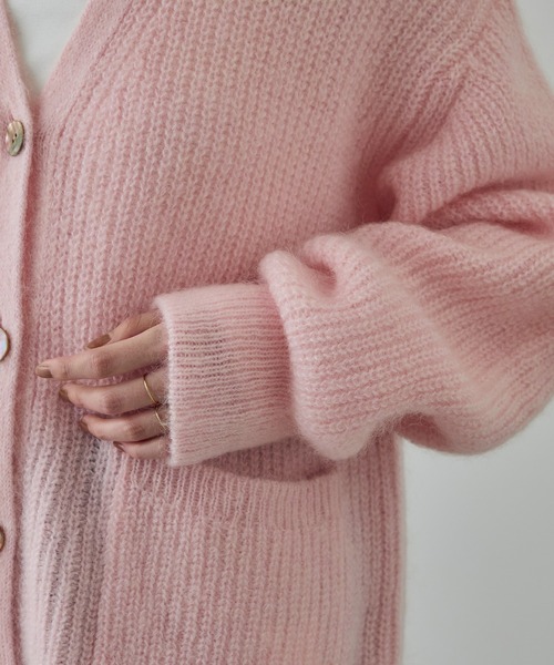 ROPE'（ロペ）の「スーパーキッドモヘヤVネックカーディガン/イージーケア（カーディガン/ボレロ・レディース・チャコールグレー/ピンク系その他2・FREE）」の12枚目の写真