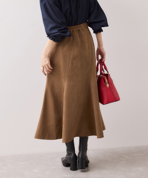 VIS（ビス）の「エスカルゴ切替スエードライクスカート（スカート・レディース・オフホワイト/イエロー系その他3・S/M）」の7枚目の写真