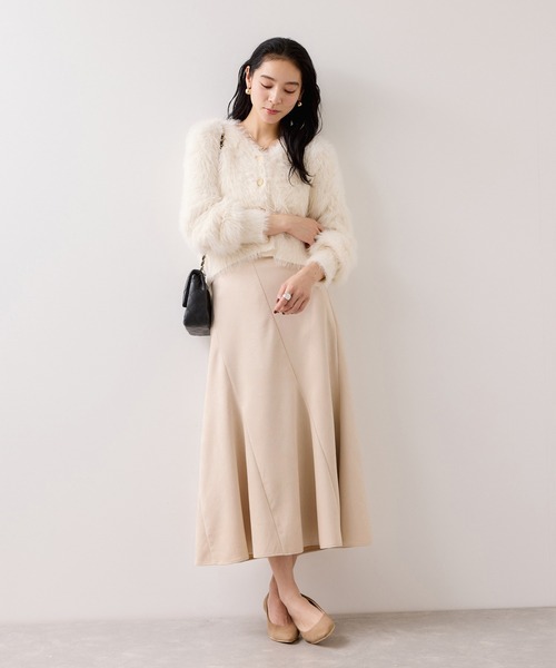 VIS（ビス）の「エスカルゴ切替スエードライクスカート（スカート・レディース・オフホワイト/イエロー系その他3・S/M）」の9枚目の写真