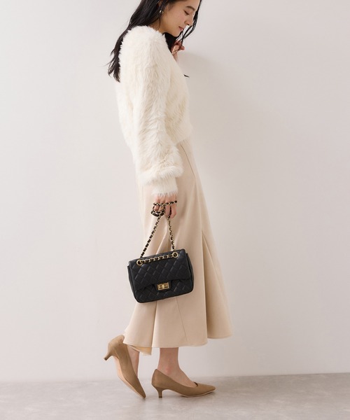 VIS（ビス）の「エスカルゴ切替スエードライクスカート（スカート・レディース・オフホワイト/イエロー系その他3・S/M）」の10枚目の写真