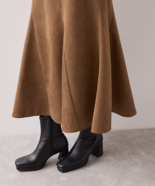 VIS（ビス）の「エスカルゴ切替スエードライクスカート（スカート・レディース・オフホワイト/イエロー系その他3・S/M）」の20枚目の写真