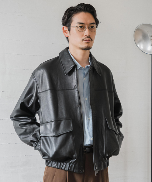 EDIFICE A2レザーショートブルゾン A2 レザーショートブルゾン（レザージャケット）｜EDIFICE