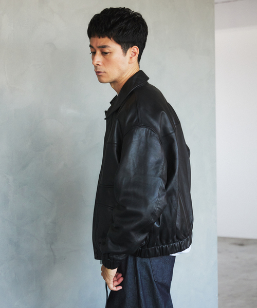 EDIFICE（エディフィス）の「A2 レザーショートブルゾン（ライダースジャケット・メンズ・ブラック/グリーン・LARGE/SMALL/MEDIUM/X-LARGE）」の13枚目の写真