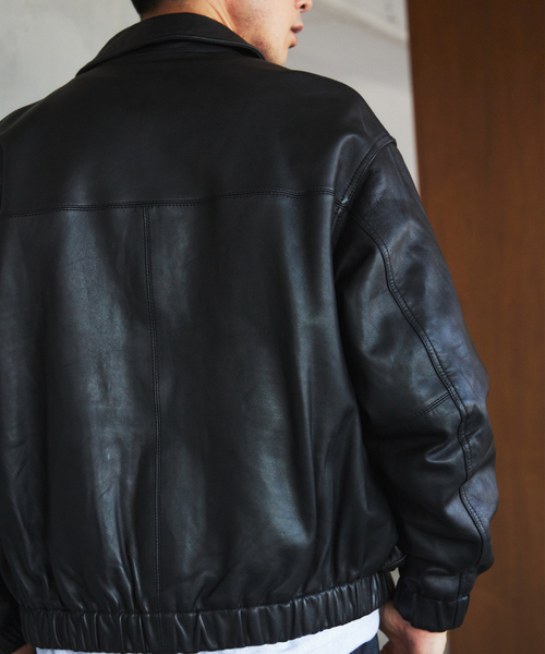 EDIFICE（エディフィス）の「A2 レザーショートブルゾン（ライダースジャケット・メンズ・ブラック/グリーン・LARGE/SMALL/MEDIUM/X-LARGE）」の18枚目の写真