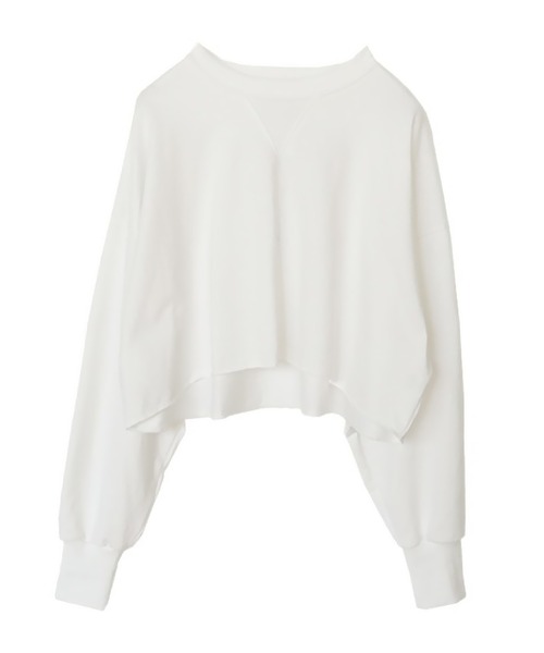 SOLAMONAT(ソラモナ)の「ペンネ天竺 ショートプルオーバー(Tシャツ/カットソー・レディース・杢グレー/ヘザーチャコール/ホワイト/ブラック/カーキ/ライトピンク・FREE)」の8枚目の写真